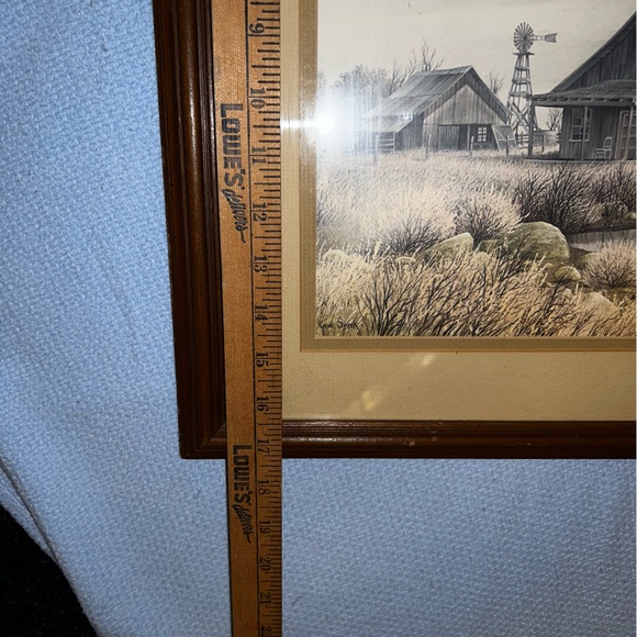 Vintage Gene Speck Art Wood Framed Print Country Landscape Wagon Barn - Picture 15 of 15